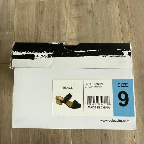 Dolce Vita Black Woven Sandals - Picture 6 of 8